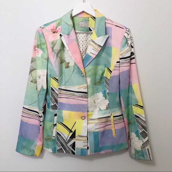 Alberto Makali Jackets & Blazers - Alberto Makali Retro Abstract Floral Print Blazer